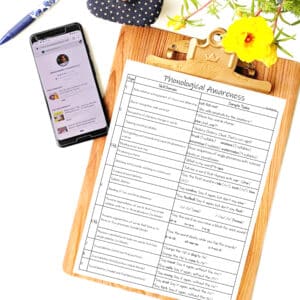 Phonological Awareness by Age with Clipboard Teach Magically
