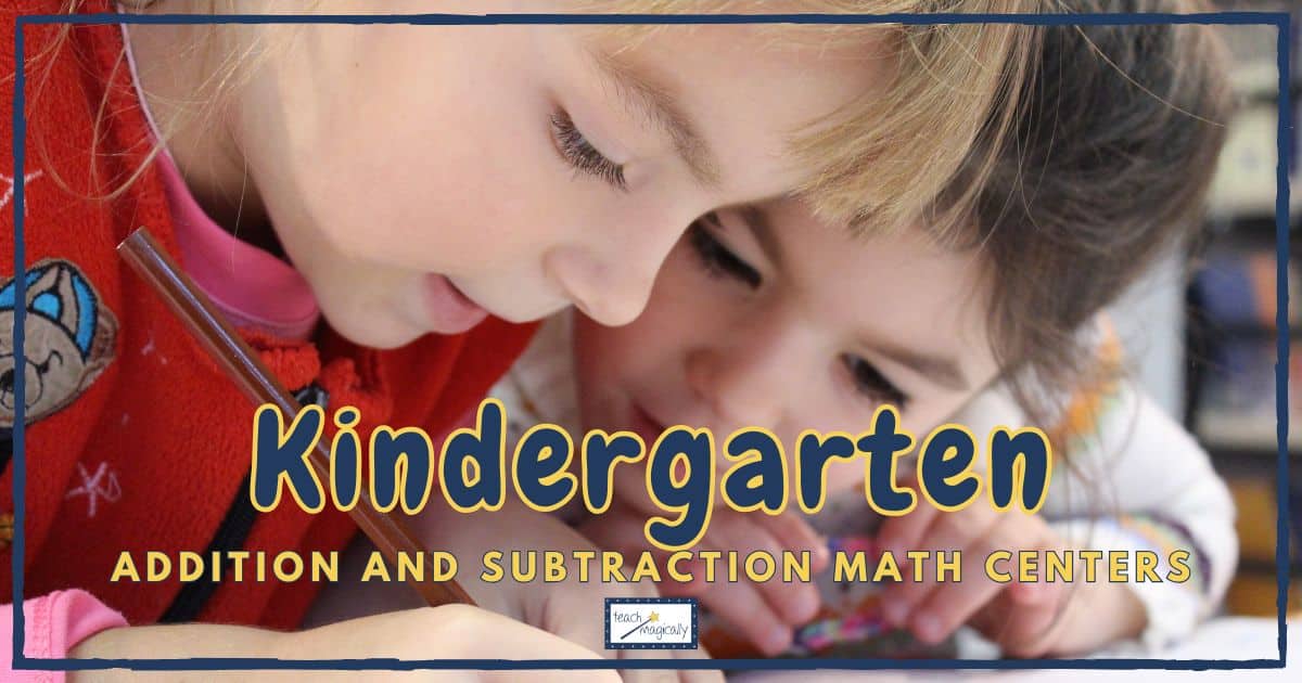 5 no prep addition and Subtraction math centers Teach Magically